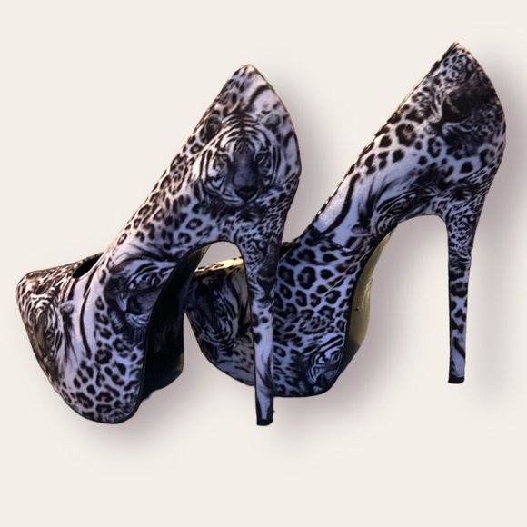 ALBA SAFARI Women Size 10 Tigers Tall Heel Platform Shoes Stilettos Dancer Club - Picture 5 of 12